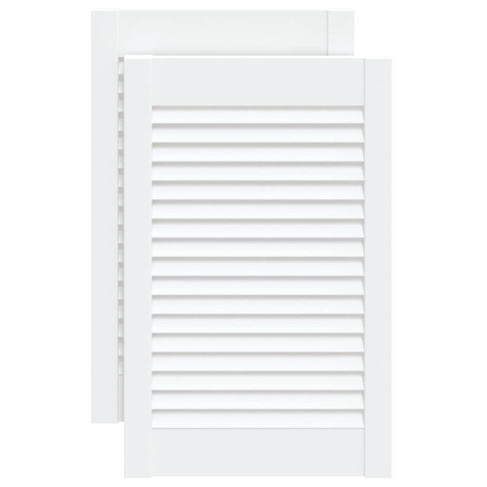 Vrata za omarico z letvicami 2 kosa bela 61,5x39,4 cm borovina